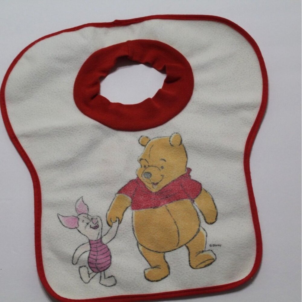 Vintage First Years Winnie the‎ Pooh & Piglet Pullover Bib 1990s